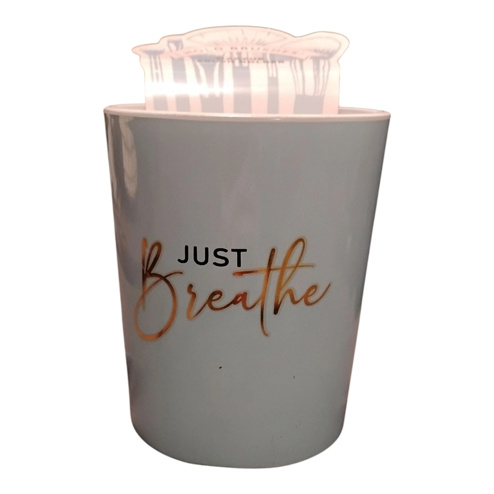 Just Breathe White Candle Holder